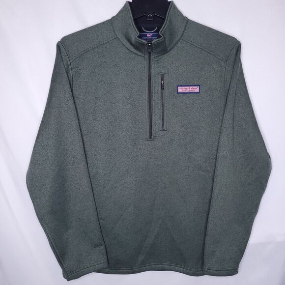 Vineyard Vines Other - Vineyard Vines Mountain Sweater Mens Large Green Fleece 1/4 Zip Pullover